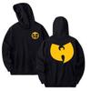 Wu Tang Clan Graphic Hoodie Double Sided Small Chest Badge Large Back Logo Print Hooded Sweatshirt Vintage 90s Hip Hop Casual Streetwear Unisex Tops