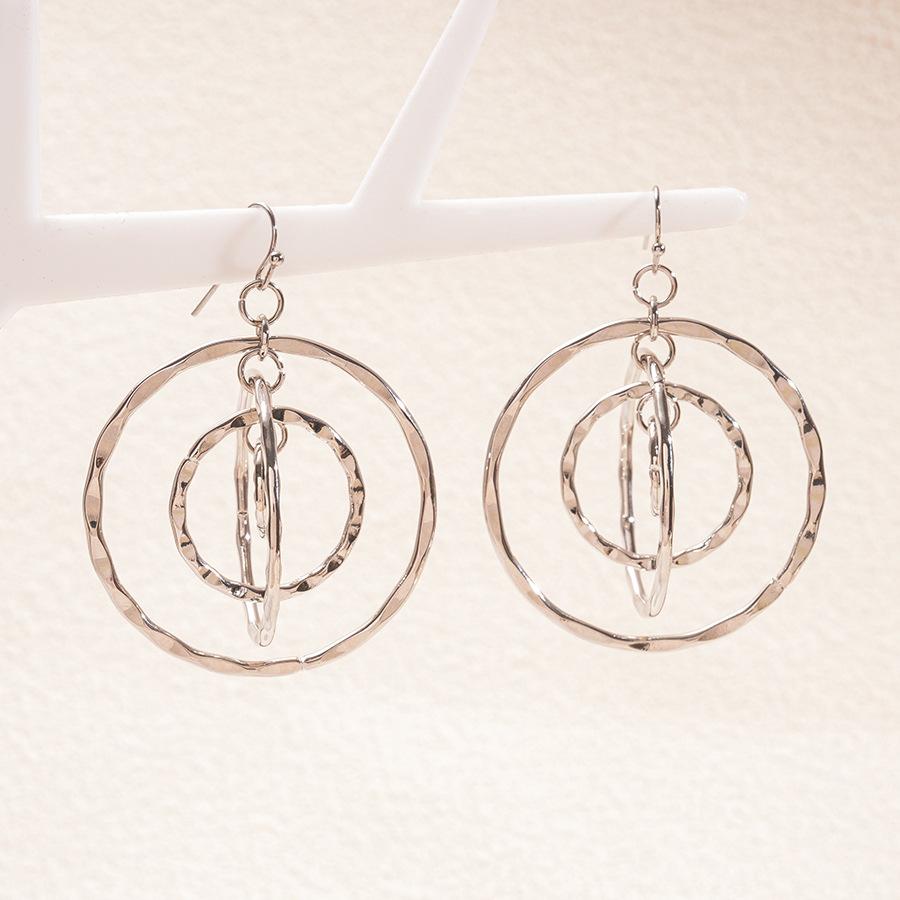 

Hollow Round Thread Geometric Ear Hook Advanced Heavy Industry Unique Earrings for Women срібний