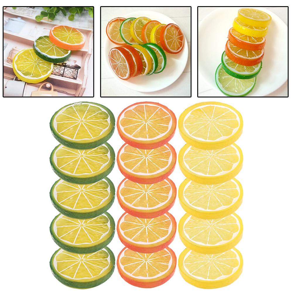 Artificial Lemon Slices Plastic Fake Lemon Slices High-Quality Material