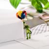 Blucome Green Frog Lifting Hot Air Balloon Shape Brooch Enamel Animal Corsage Jewelry for Women Suit Hijab Pins