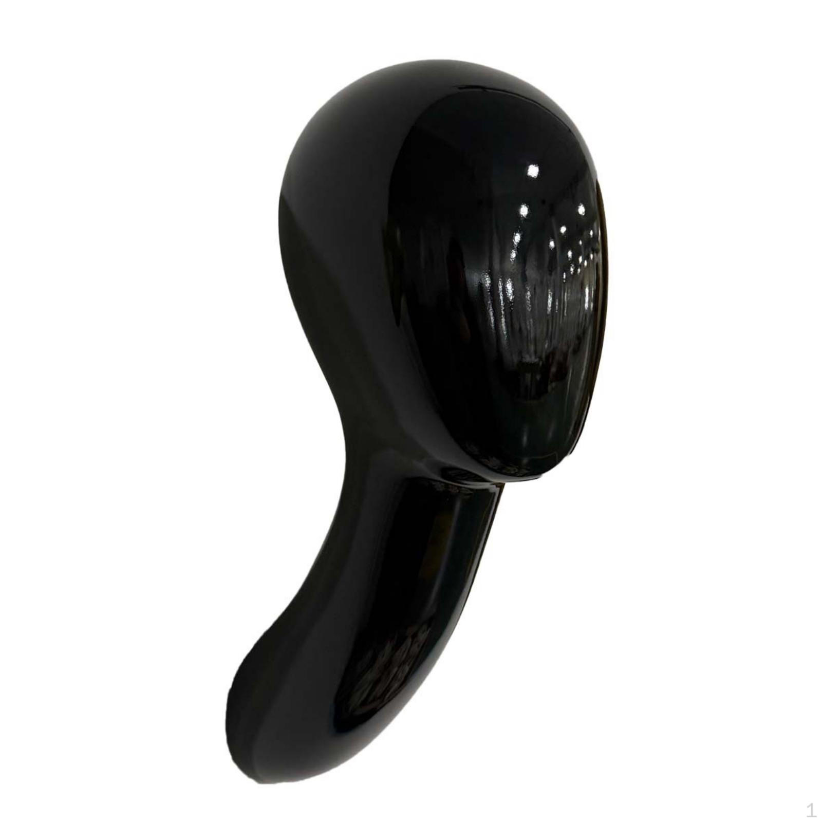 WallMounted Mannequin Head Long Neck Fiberglass Molded Black