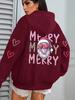 Santa Claus Print Women's Hoodie with Pocket - Casual Streetwear
