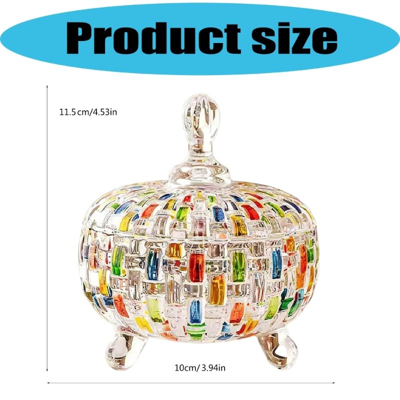Bunte Glasbehälter mit Deckel Kristallgläser Süßigkeitenschalen Schmuckschatulle für Hochzeit, Weihnachtsfeier Dekorative Süßigkeitenschale