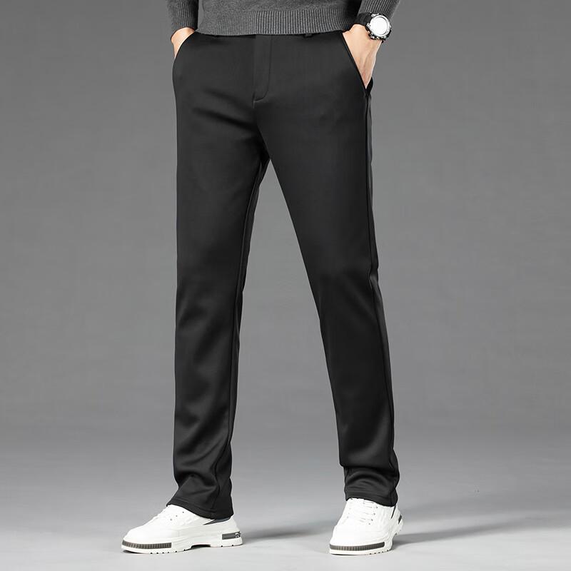 FAPAI Men's Winter Lined Straight-Leg Casual Pants