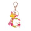 Flower Resin Keychain With Tassels And Butterfly Design 26 Letters Pendant Classic Retro Practical Durable Backpack Hanging Accessory