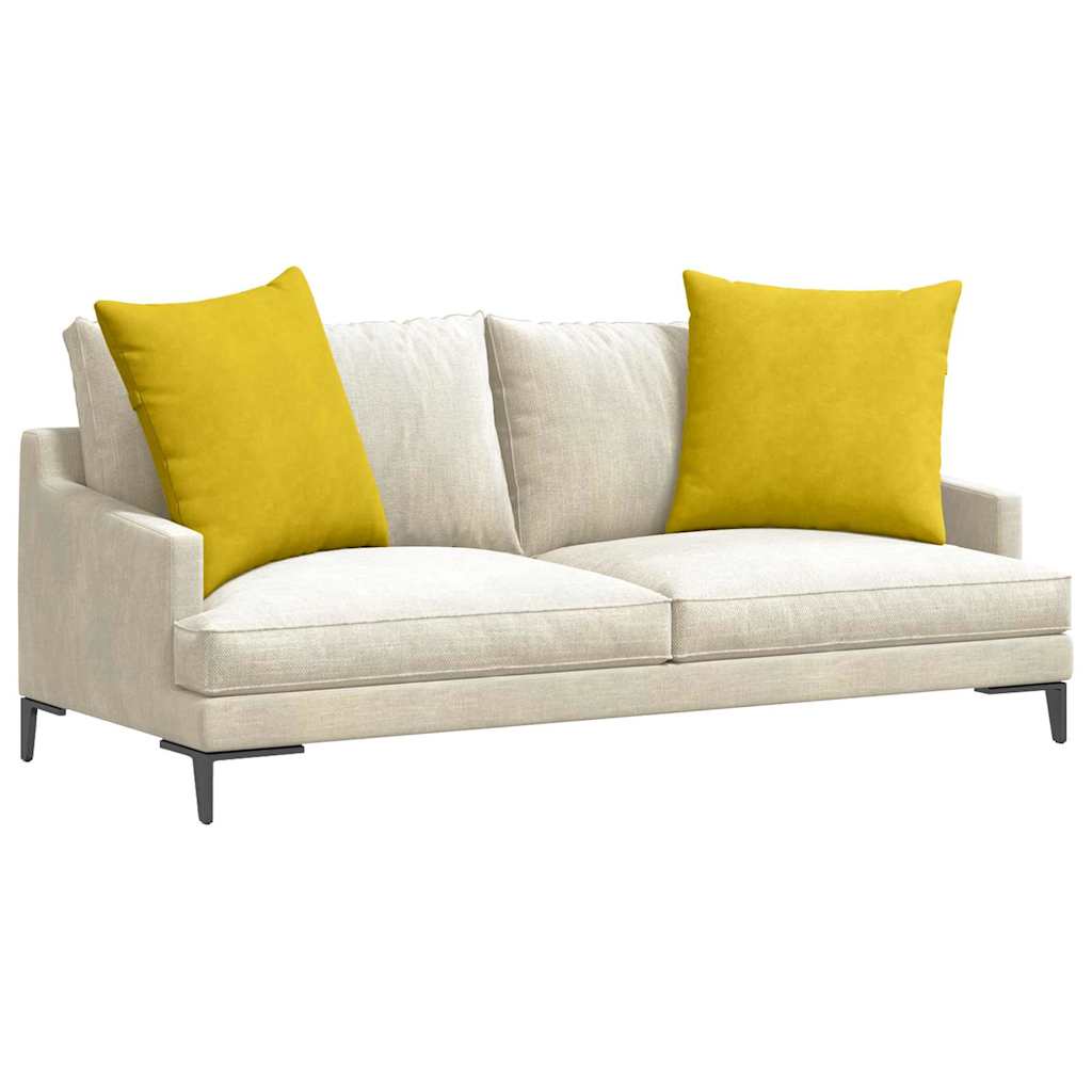 Sofa Cushions 2 pcs Yellow 60 x 60 cm Cord Fabric