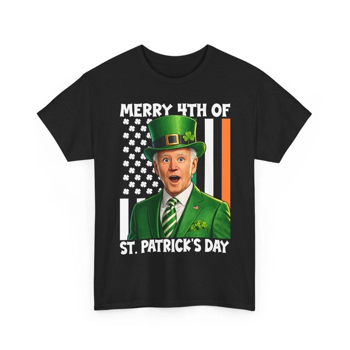 Joe Biden Merry 4th Of St Patrick s Day Leprechaun Meme Funny Gift Unisex TShirt XXXXL