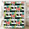 Vibrant Floral Shower Curtain Watermelon Pineapple Green Palm Leaf Black White Stripe Bathroom Decor Home Waterproof Fabric Show