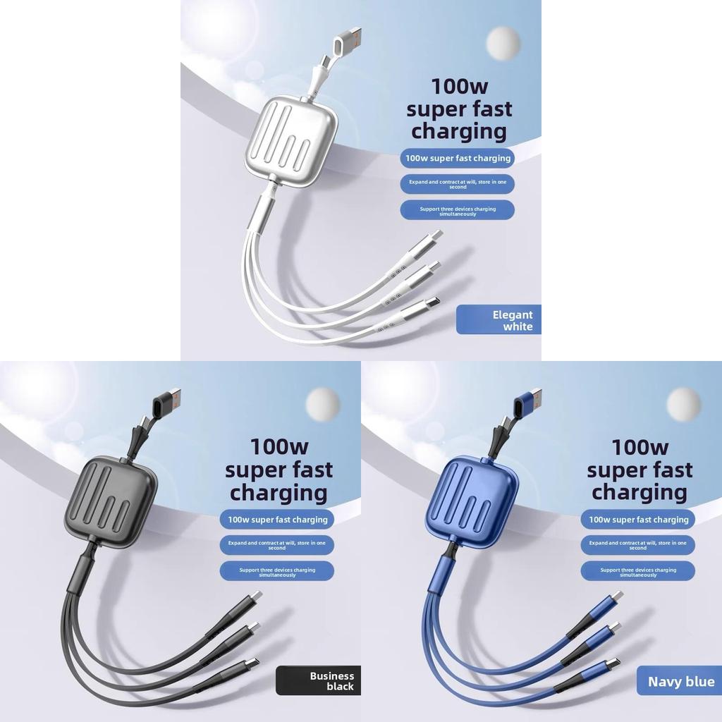 100w Fast Charging Data Cable With 12m Extensible Design For Apple Huawei Oppo Devices
