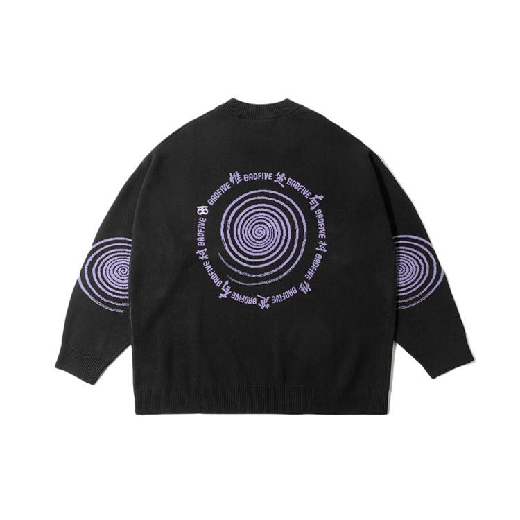 Li-Ning BadFive Graphic Knit Sweater  Black Purple  Men s AMBR071-1 L