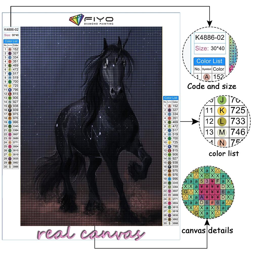 5D DIY Diamond Embroidery Animal Horse  Diamond Painting Mosaic Home Decoration