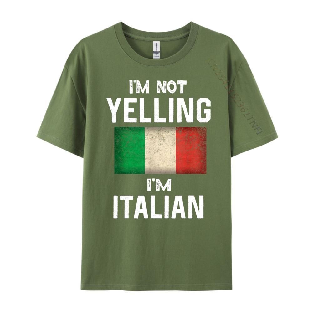 Im Not Yelling Im Italian Funny Italy Flag Graphic T Shirts Men Camisetas De Hombre New Years Eve
