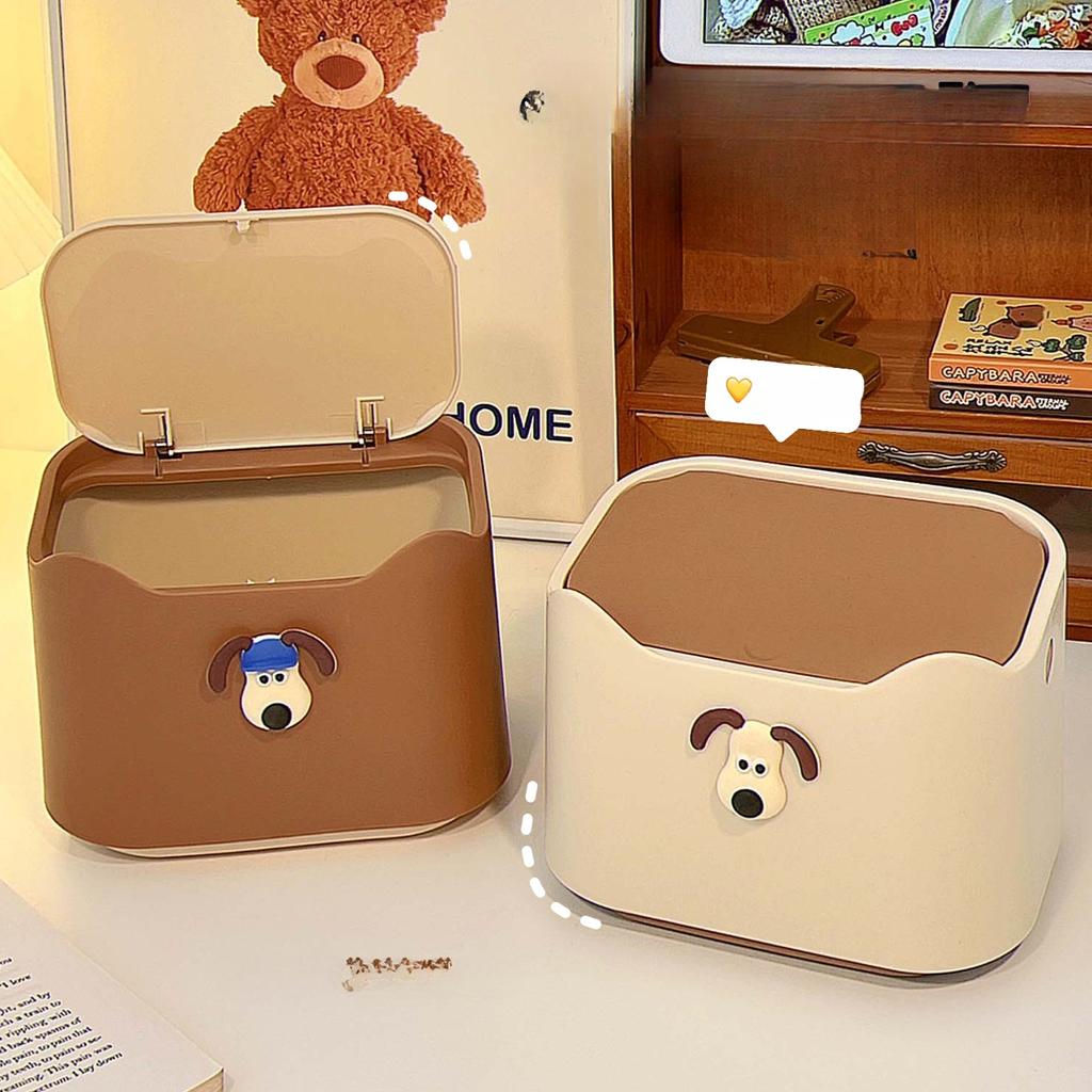 Tabletop Trash Can Household Mini Press Pop Cover Desk Paper Basket Student Female Dormitory Bedside Small Storage Bucket