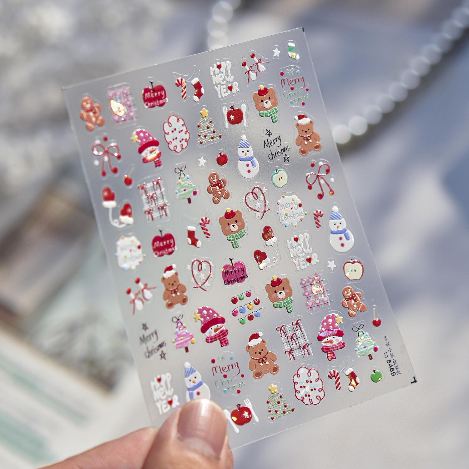 Tomoni Shell Light Cute Sweet Christmas Rabbit Nail Art Stickers.