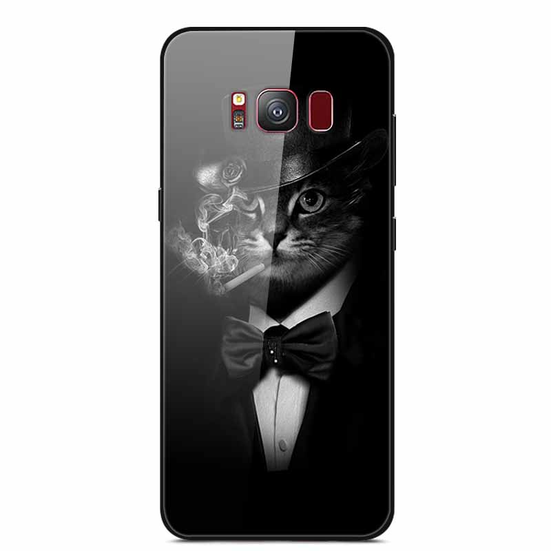 Glass Back Cover For Samsung Galaxy S8 Plus Case S 8 Plus Hard Tempered Glass Case For Samsung S8 Plus Phone Case Soft Bumper