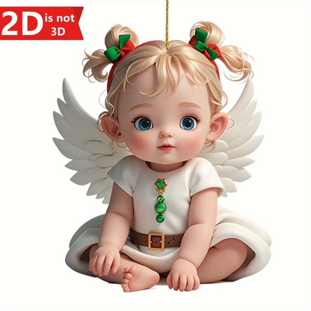 

Рождественское украшение «Ангел» - 2D акриловый декор для елок, зеркал, сумок или подарков. Идеальное праздничное украшение. чистый