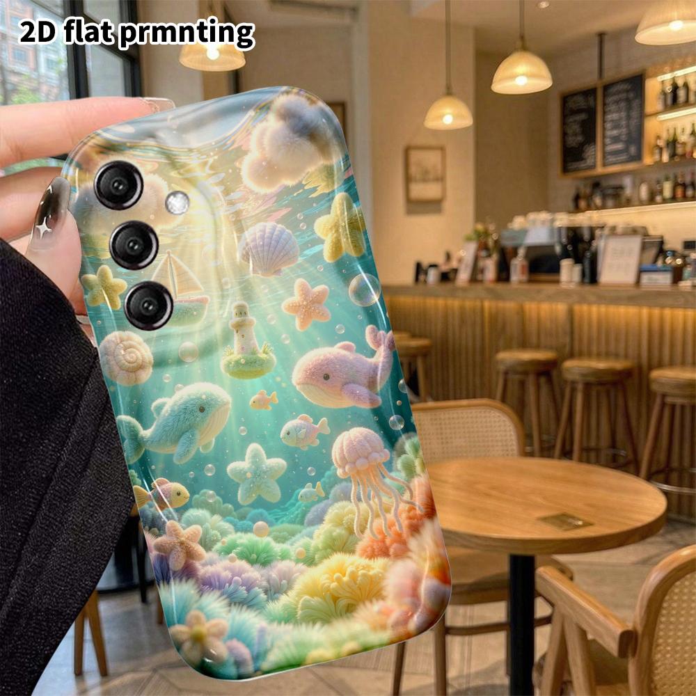 Custodia per telefono: Piatto 2D, adatto per Samsung Galaxy A34 A35 M05 M06 S20 S22 S21 FE Plus 5G, mondo sottomarino, regalo perfetto per le vacanze di Natale e Halloween