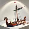 MOC Medieval Viking Ship Building Blocks Model Sodiers Ocean Adventure Navigation Boat Bricks Assemble Festival Party Gifts