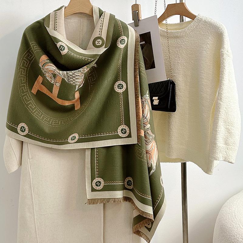 Women's Korean Style Cashew-Patterned Winter Scarf Shawl