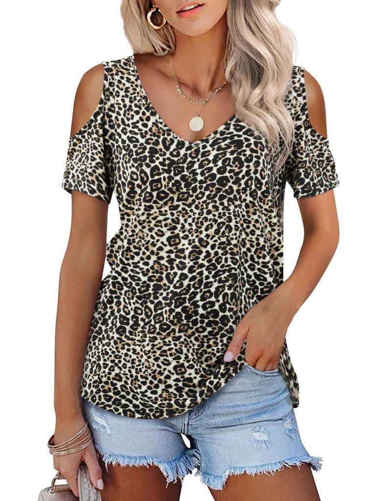 Women's 2023 Fashion Off-the-Shoulder Short Sleeve T-shirt