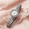Ladies Rhinestone Bracelet Watch Luxury Quartz Watch Round Dial Elegant Wristwatch for Work Party Date