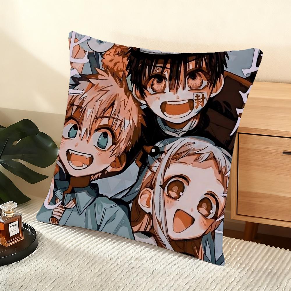 Jjibaku Shounen Hanako Kun Cushion Cover Soft Short Plush Pillow Cover Smooth Cozy Texture Aesthetic Cushion Case Home Decor