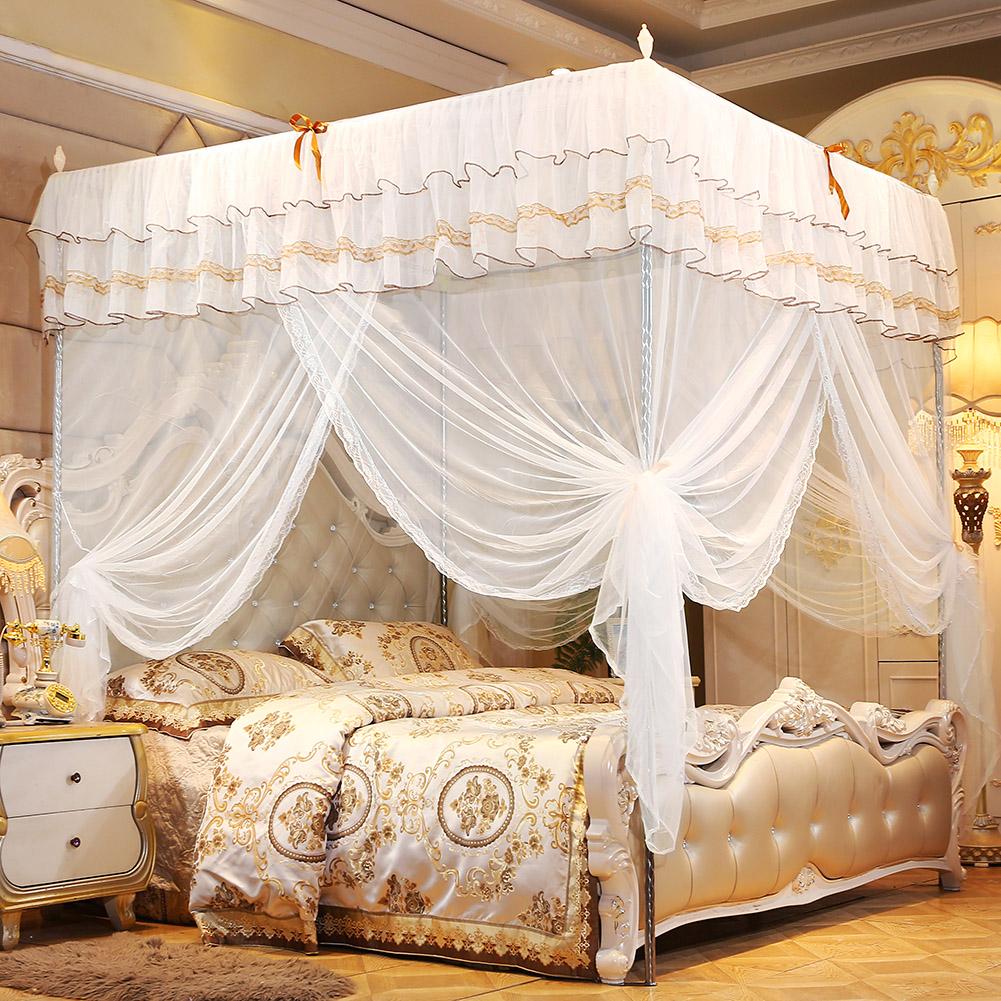 Luxury Princess Four Corner Post Bed Curtain Canopy Netting Mosquito Net Bedding