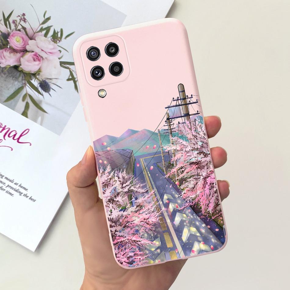 Für Samsung Galaxy M22 F22 Hülle Samsung M22 F22 4G SM-M225F E225F Mode Mond Design Weiches Silikon Schutzhülle Handyhüllen