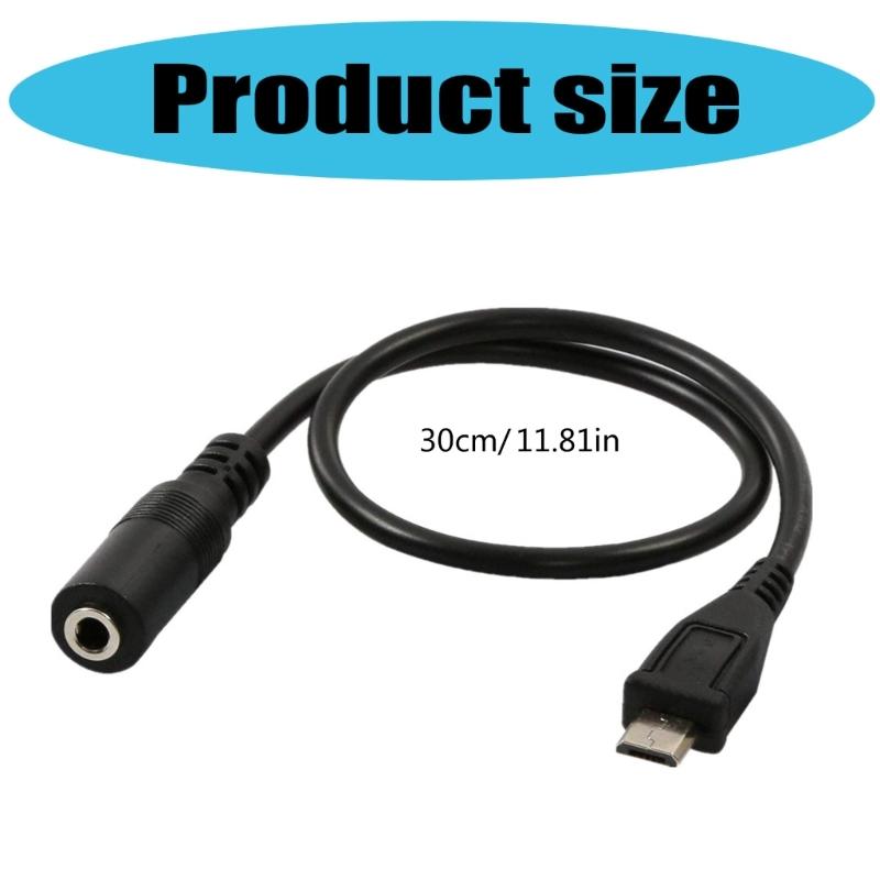 Micros USB 5P Adapter Cable 3.5mm Female Audios Cable Cord for Clip Mics Microphones Convert Adapter Wire