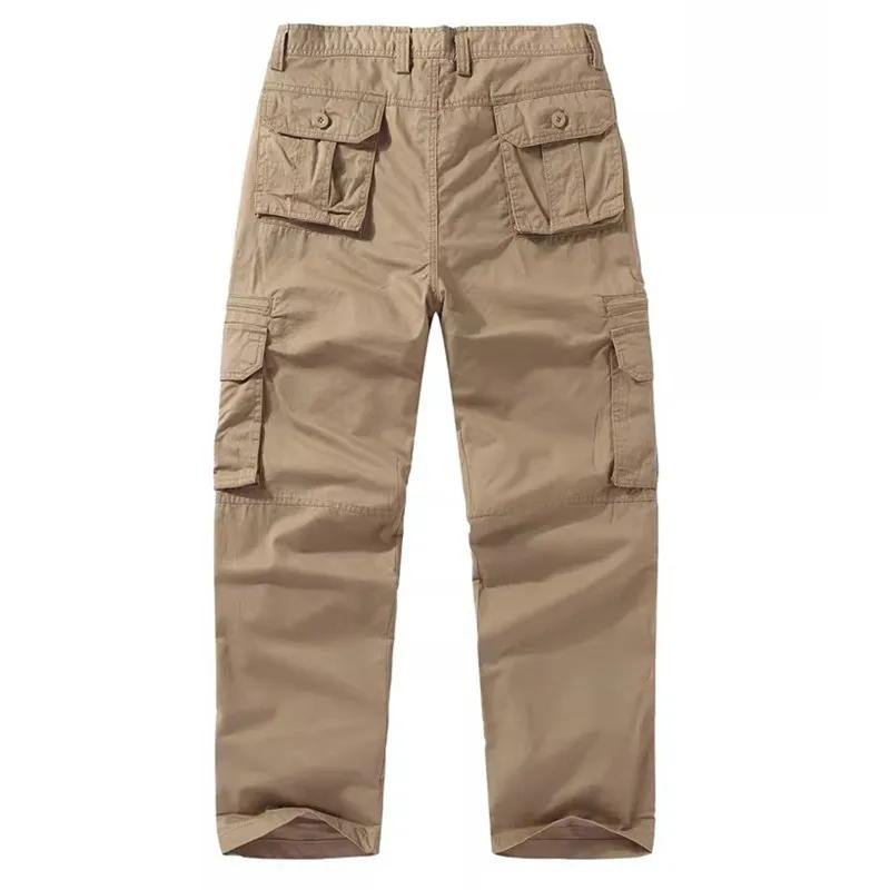 Herren gewaschene Cargohosen mit mehreren Taschen, lässige gerade Hosen, Vintage locker, Streetwear Mode, tägliche Outdoor-Arbeitshosen