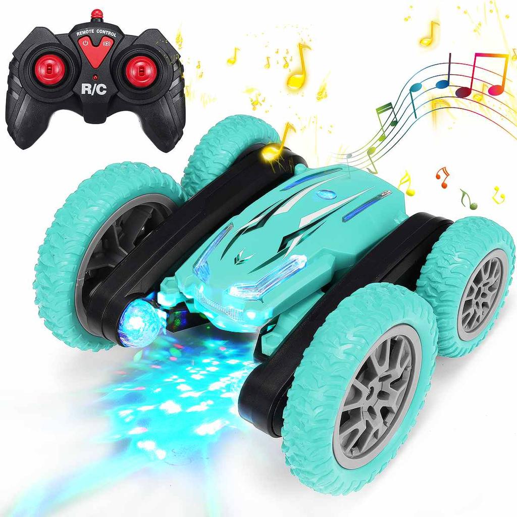 Satın alın 4WD 2.4G RC Stunt Car 360°Rotate Doublefaced Stunt Car Remote Control Cars with