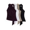 High-End Ribbon Halter Irregular Vest Top - Women's Slim Summer Sleeveless T-shirt