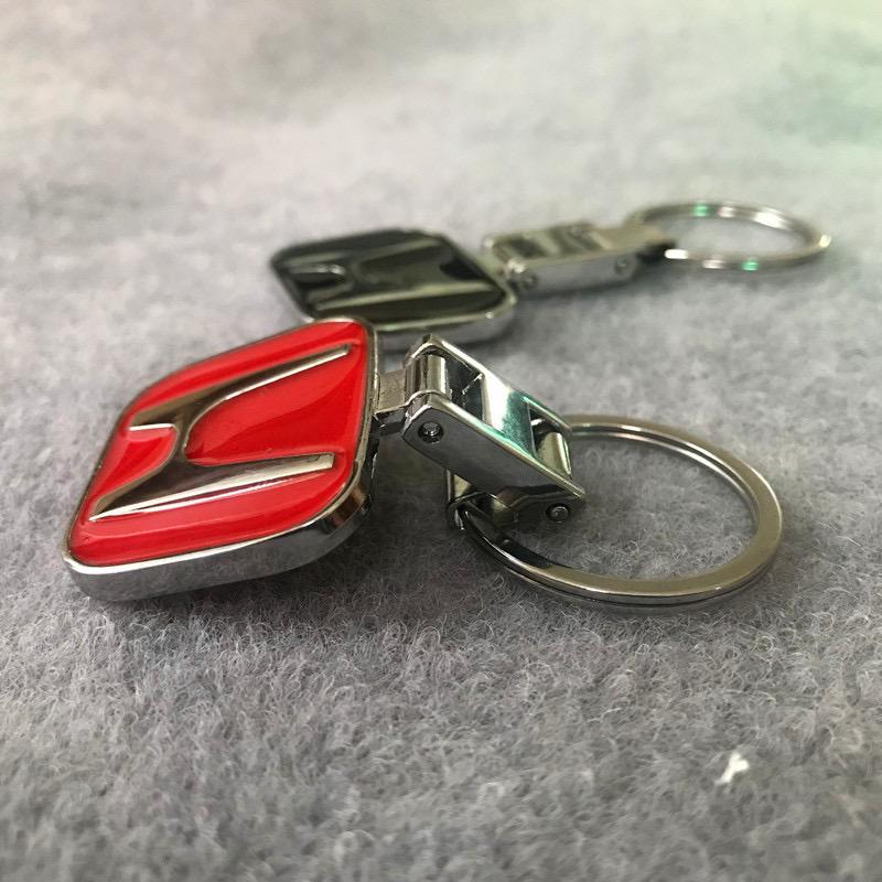 UNYDV1 Car Badge Keychain Zinc Alloy Keyring Accessories For Honda Civic FIT Accord Prelude CRV 5th City CRZ CRX Jazz HRV Pilot Odyssey