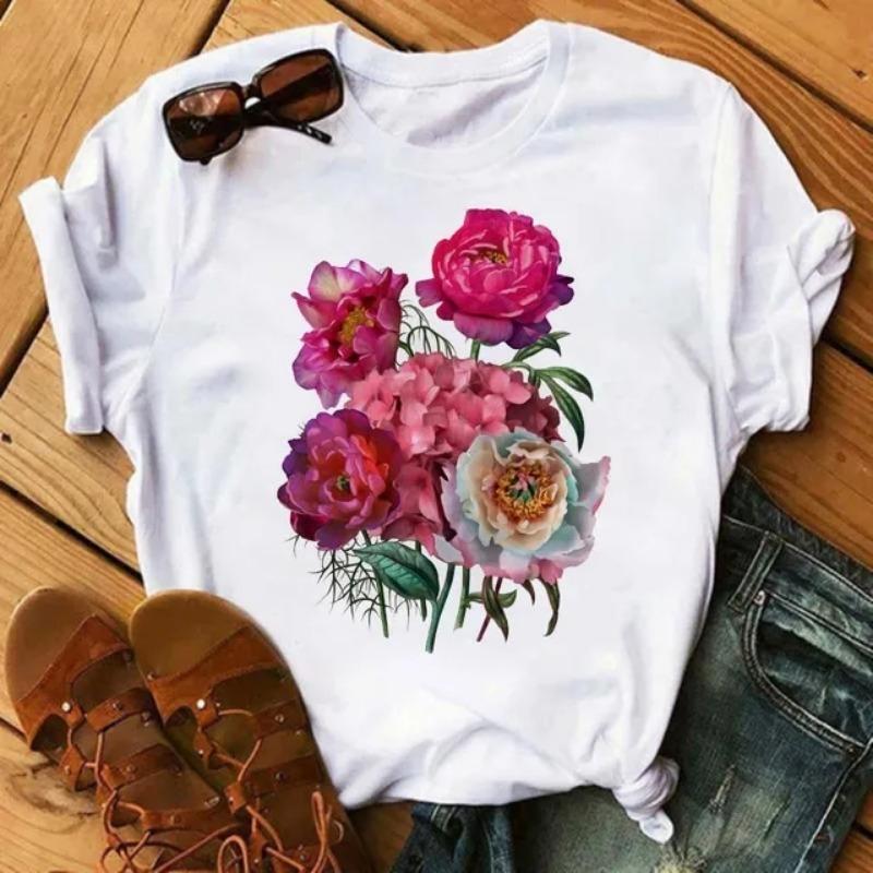 High-Quality Cotton Cute Mushroom Print Women's T-Shirt Retro Fashion Casual Summer New Short-Sleeved Women's Clothing
