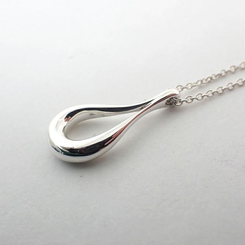 [Used] TIFFANY/Tiffany 925 Open Teardrop Pendant/Necklace/j88-4