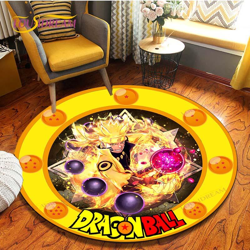 Anime Dragon Ball Goku Round Carpet  Living Room Non-slip Chair 3d Carpet Home Decor Tapis Salon Rugs Mats
