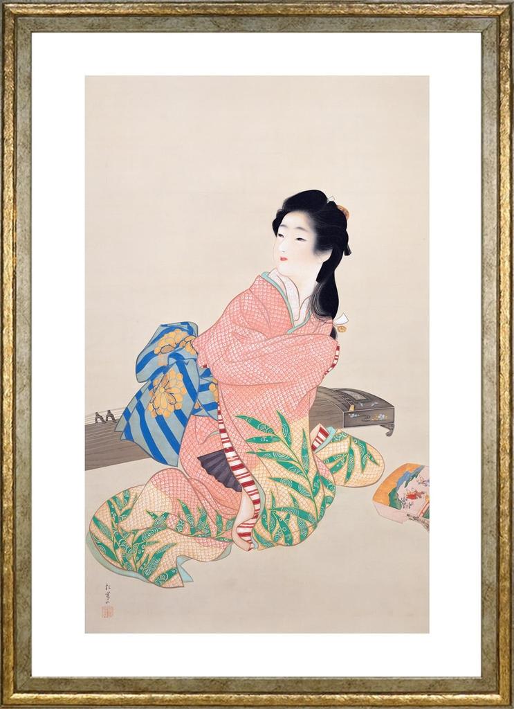 Poster by Uemura Shoen (Daughter Miyuki) A3 Size Interior Wallpaper Painting Art Poster Gold Frame