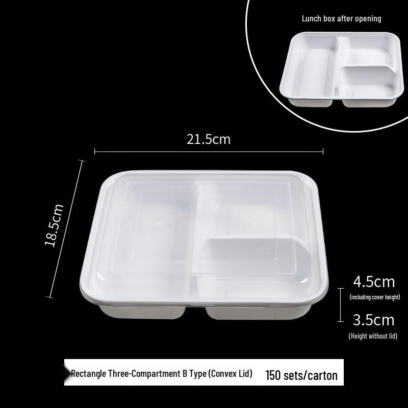 Jiemengzhe Disposable 3-Compartment Lunch Box