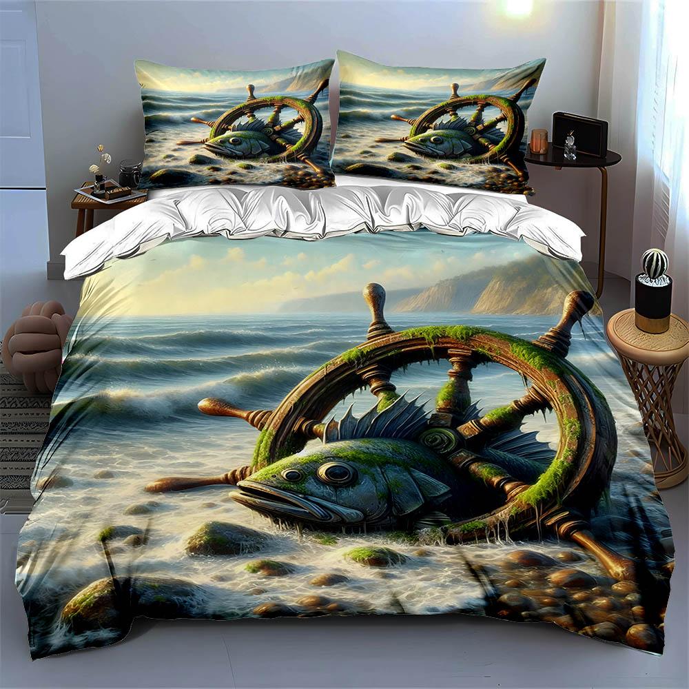 Oceanic ship wheel. Bedding Duvet cover sets Duvet covers Pillowcases gifts (1 * Duvet Cover 2 * Pillowcases, without duvet insert)