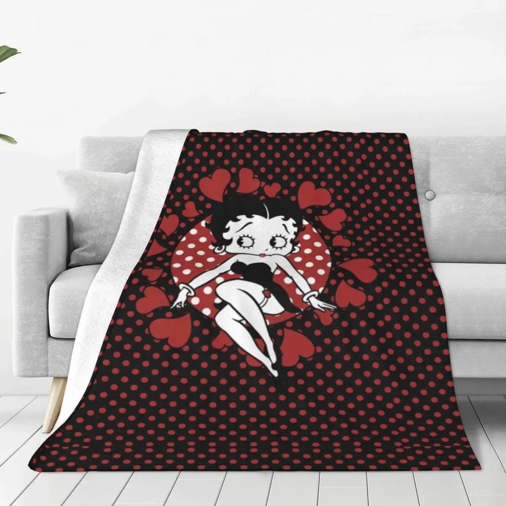Bettys Liefde Mevrouw. Boop Deken Flanel Decoratie Relax Superzachte Plaid voor Bed Reizen Spreien