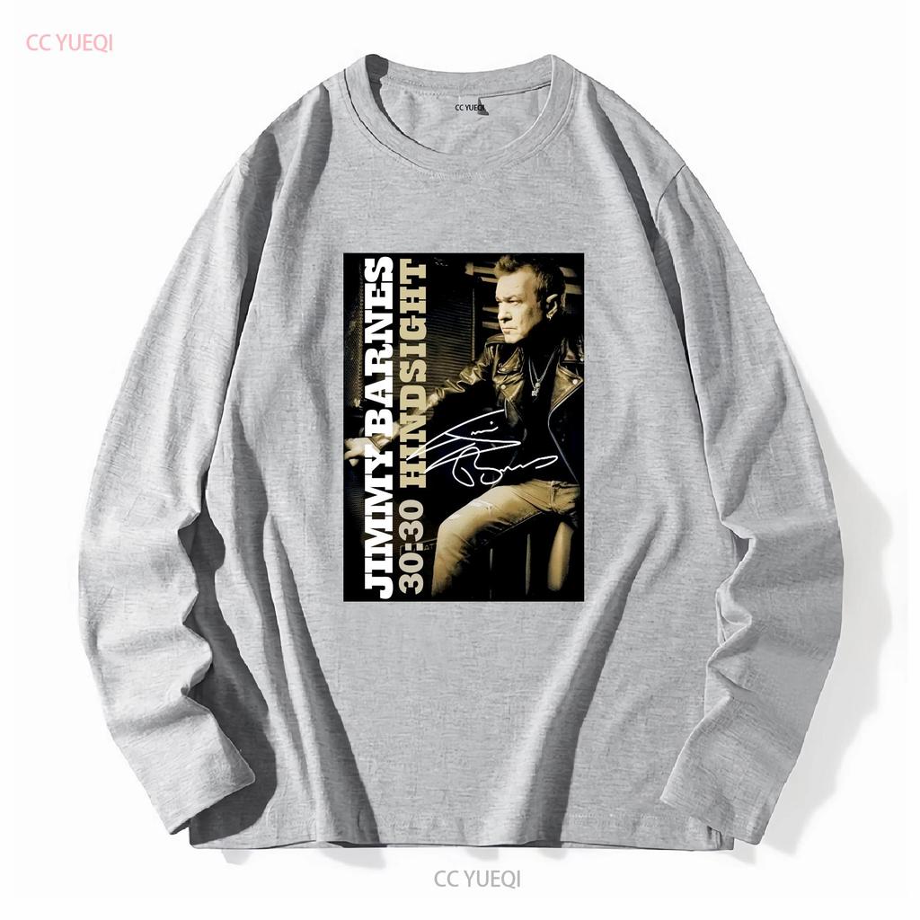 Retro Hindsight JIMMY BARNES T-shirt Svart S 5XL LE371 långa eller korta ärmar vintage Tvättad streetwear designkläder