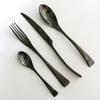 Lebensmittel Geschirr 24Pcs Mehrfarbiges Geschirr 18/10 Edelstahl Besteck Set Steak Messer Gabel Löffel Teelöffel Besteck Set