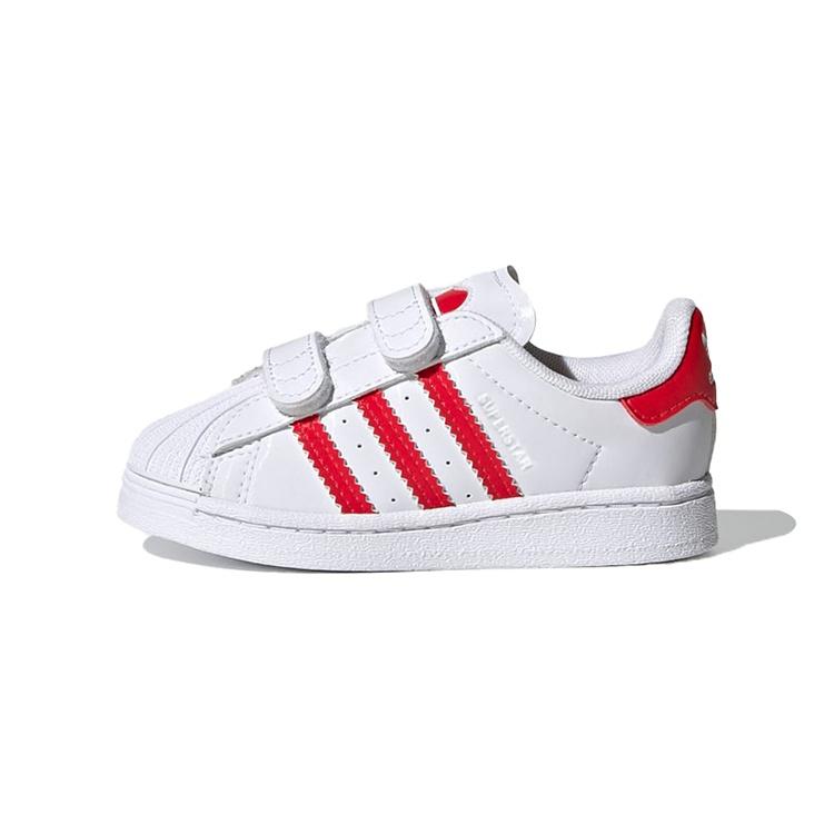 (TD) adidas originals Superstar White Red Baby FZ0644 EU 26.5