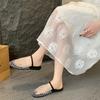 Fashion Women's Slippers Flat Sole Round Toe Mesh Upper Cover Toe Women's Mules Shoes Women Dress Outdoor Breathable Zapatillas De Mujer