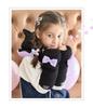 Arm Warmers for Gloves for Gloves for Cold Fleece Black Lavender [Arisana] Kids, Girls, Ribbon, Winter, Knit, Children, Protection, Lining, Fur,
