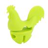 Silicone Pot Clip Rooster Shaped Lid Lifter Spoon Rest for Kitchen Cooking Heat Resisting Spill Proof Green
