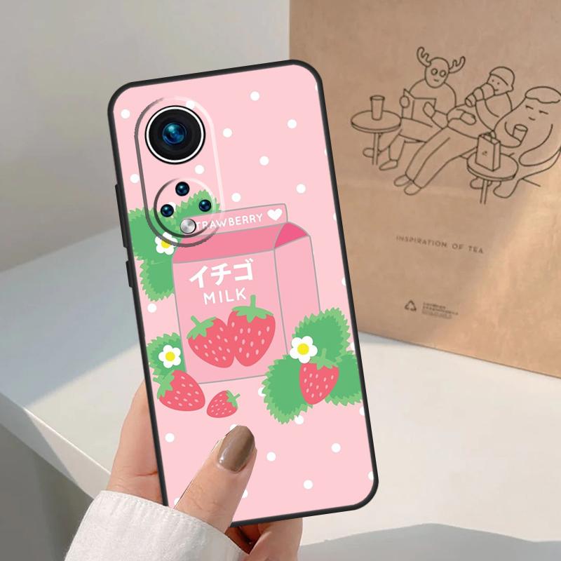 Kawaii Erdbeermilch Für Honor Magic 7 Lite 5 6 8 Pro Hülle Für Honor 400 200 90 70 50 X8c X8b X9a X9b X9c X9d Win