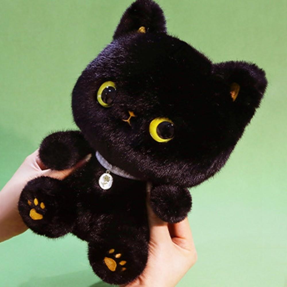 Stuffed Animals Black Cat Plush Toy Kawaii Cat Table Doll Creative Siamese Cat Doll  Kids Gifts