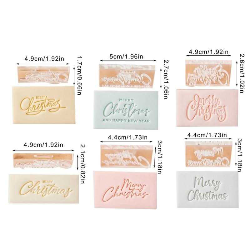 Christmas Cookie Molds English Blessing Pattern Fondant Moulds Acrylic Texture Dropshipping