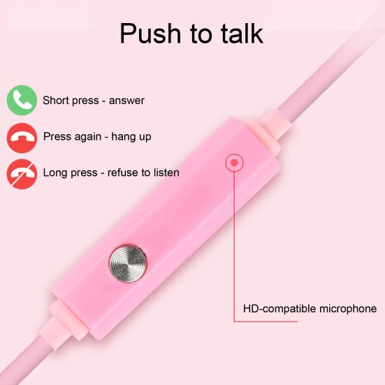 Q360 Drátová sluchátka s mikrofonem Ovládání na kabelu Jasná barva 3,5mm Sluchátko s ušním háčkem Sluchátko do ucha pro telefon